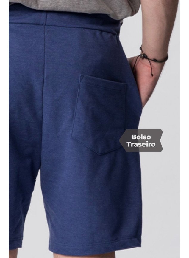 6045 traseiro bermuda de moletinho marinho kartter