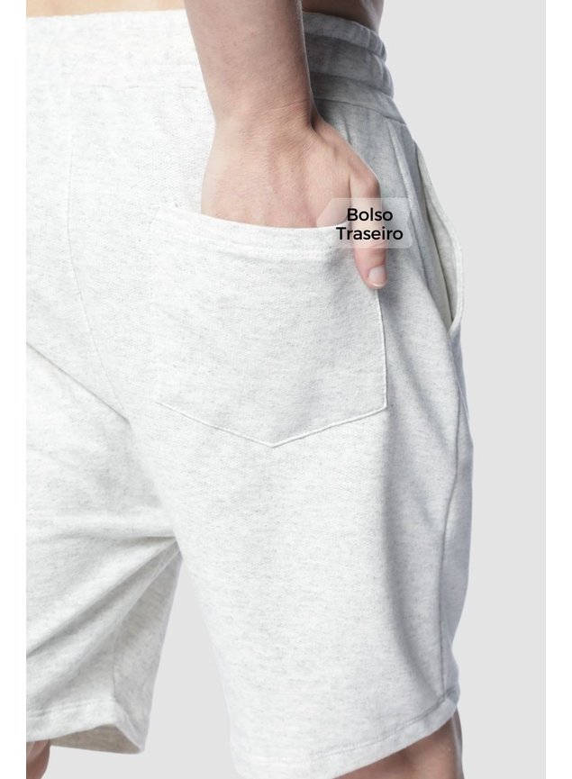 8007 bermuda masculina moletom cinza mescla kartter tabela medidas bolso