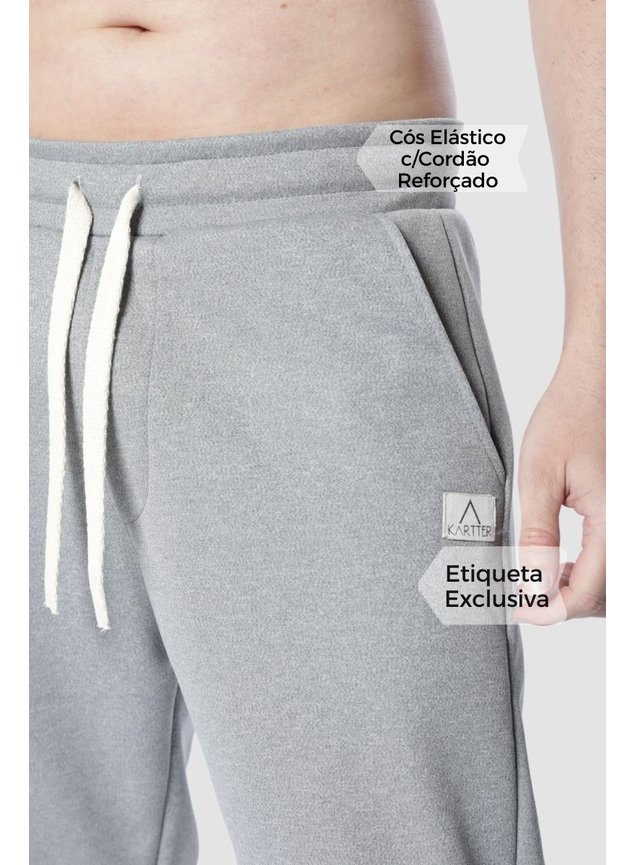 8008 calca masculina moletom cinza helanca kartte zoom