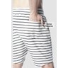 8024 bermuda moletom masculina preto e branco listrada kartter frente bolso