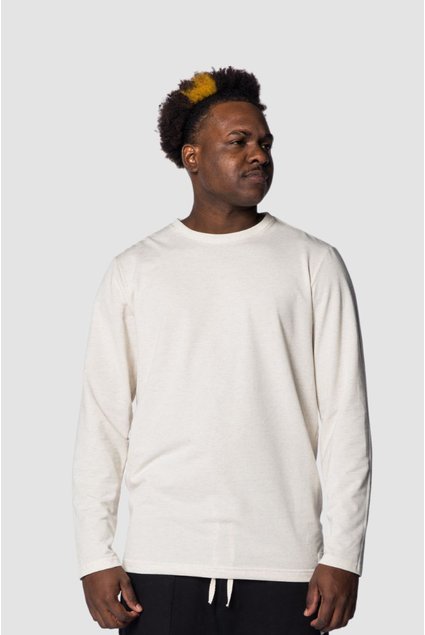 8045 blusa manga longa basica off linho frente