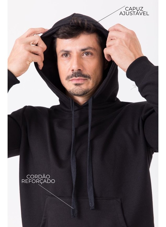 8065 casaco moletom preto canguru cassico capuz