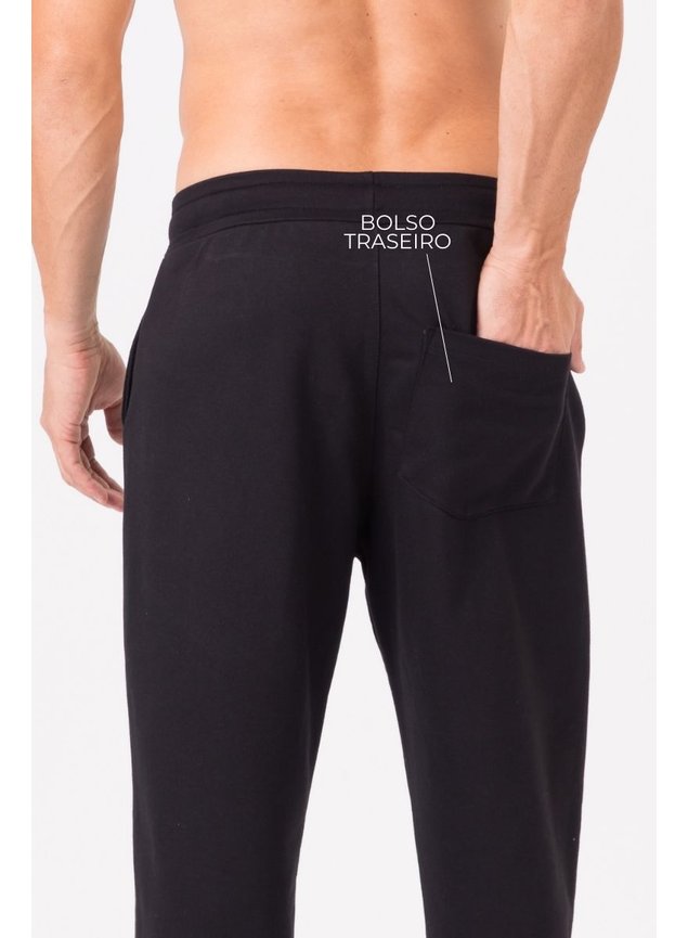 8091 calca moletom masculina preto bolso