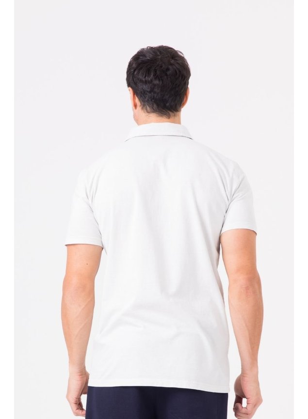 8030 camiseta polo masculina estonada branco costas