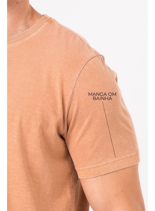 9021 camiseta masculina estonada tradicional caramelo mangas