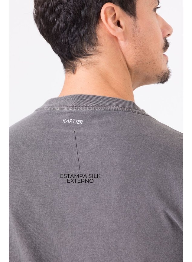 7052 camiseta masculina estonada boxy chumbo silk