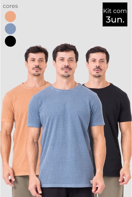 9191 pack 3 camisetas masculinas estonadas tradicionais modelos