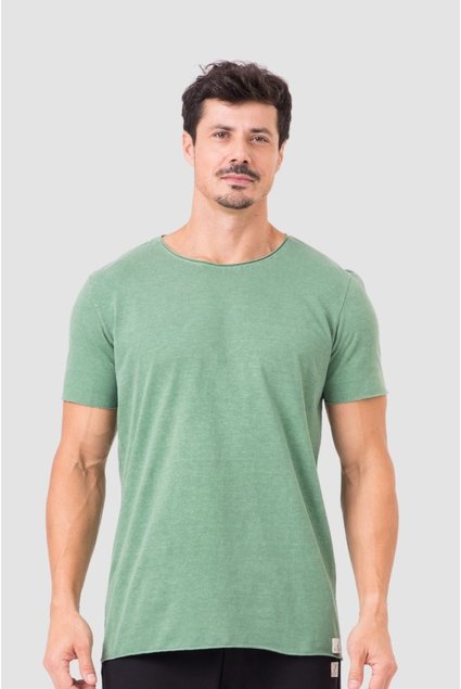 6021 camiseta estonada masculina verde frente