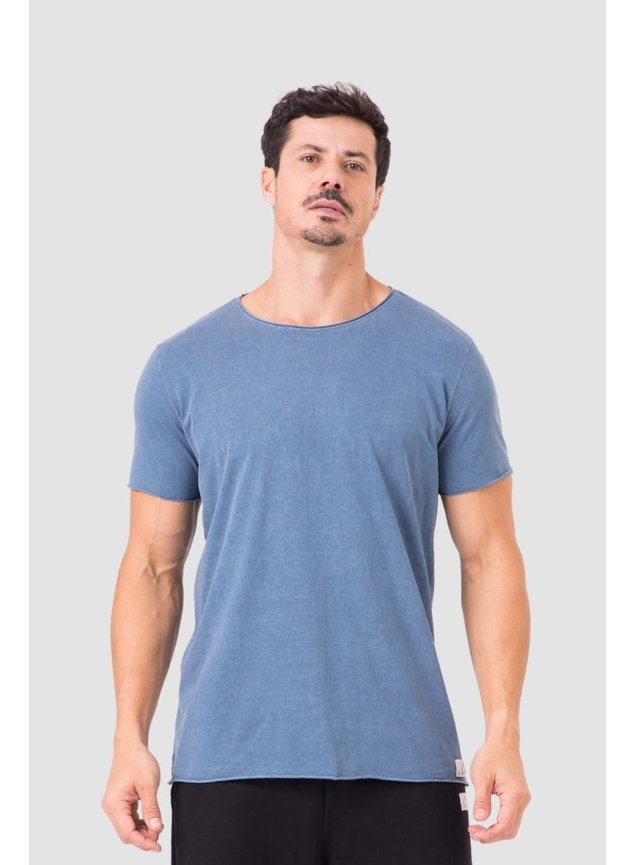 6020 camiseta estonada masculina azul