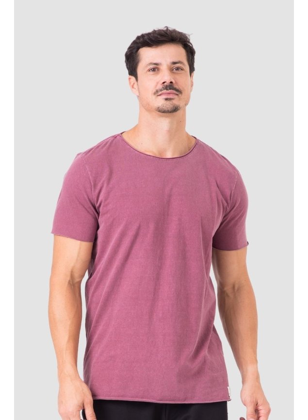 8001 camiseta estonada masculina roxo frente